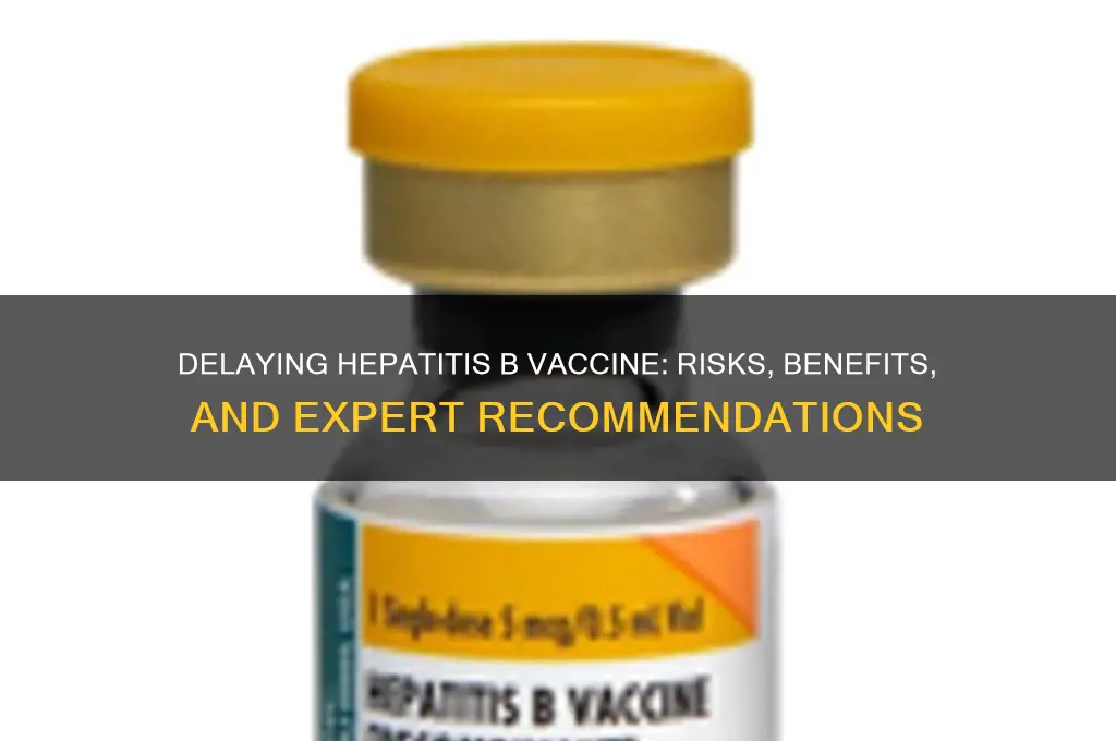 is it ok to delay hep b vaccine