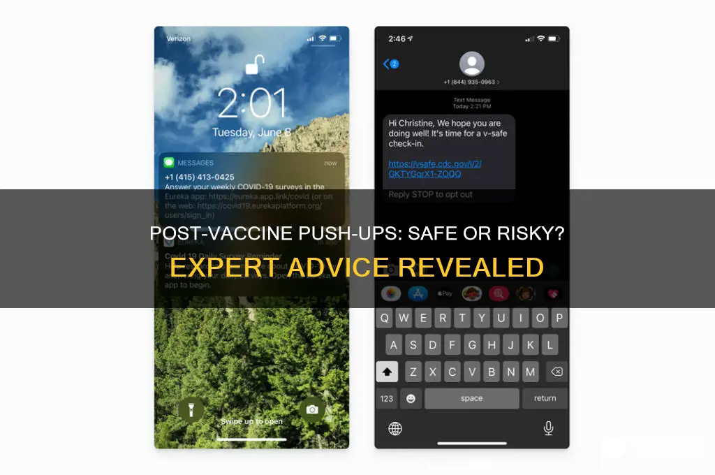 is it ok to do push ups after vaccine