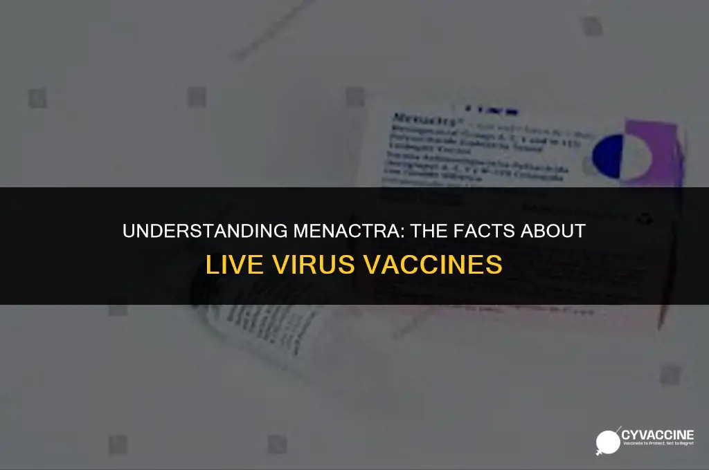 is menactra a live virus vaccine