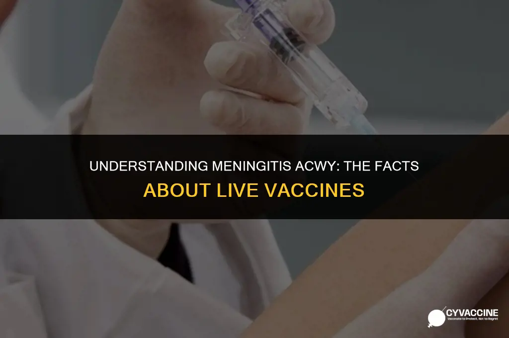 is meningitis acwy a live vaccine