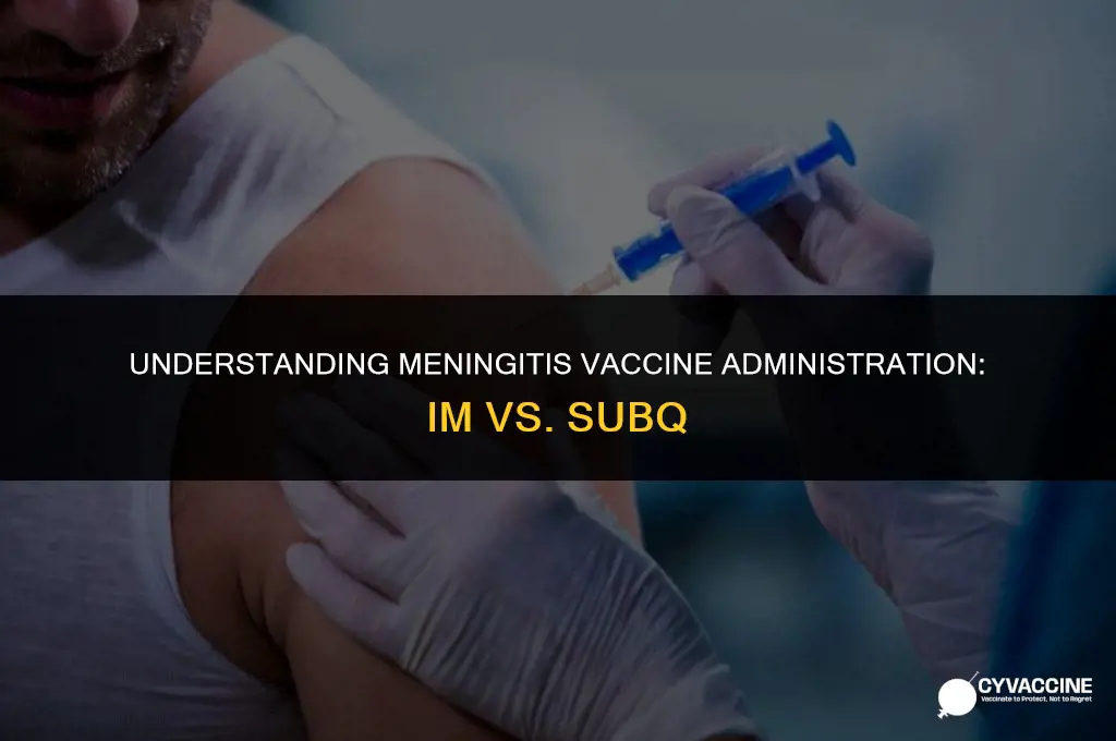 is meningitis vaccine im or subq