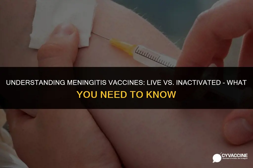 is meningitis vaccine live or inactivated