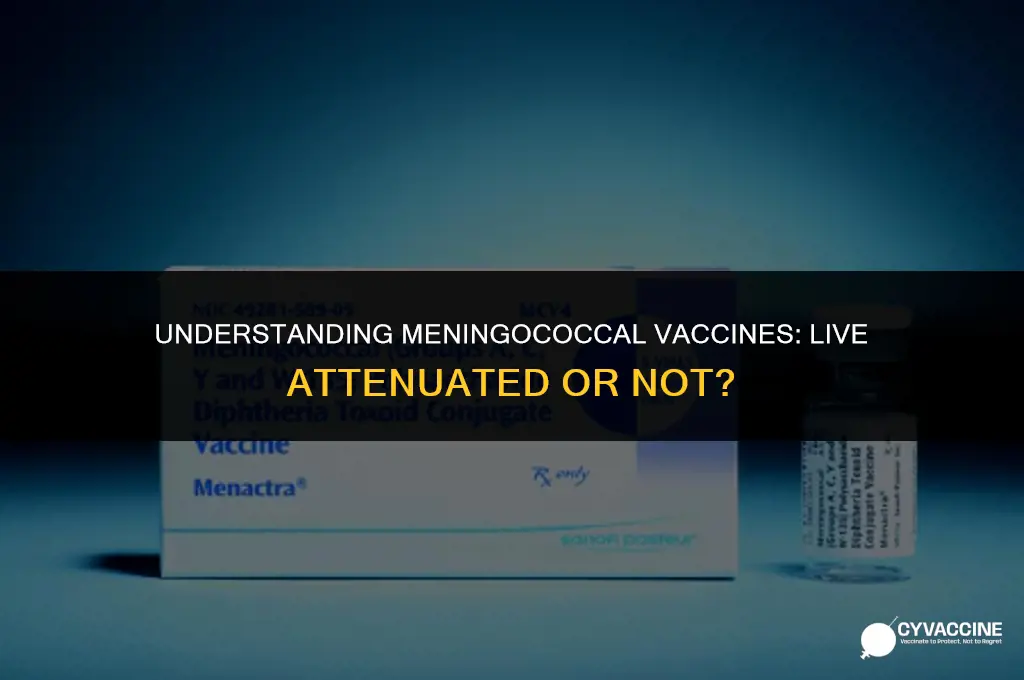 is meningococcal a live attenuated vaccine