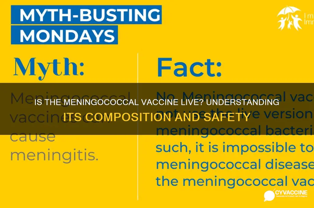 is meningococcal vaccine a live vaccine