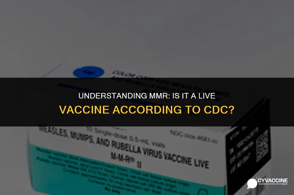 is mmr a live vaccine cdc
