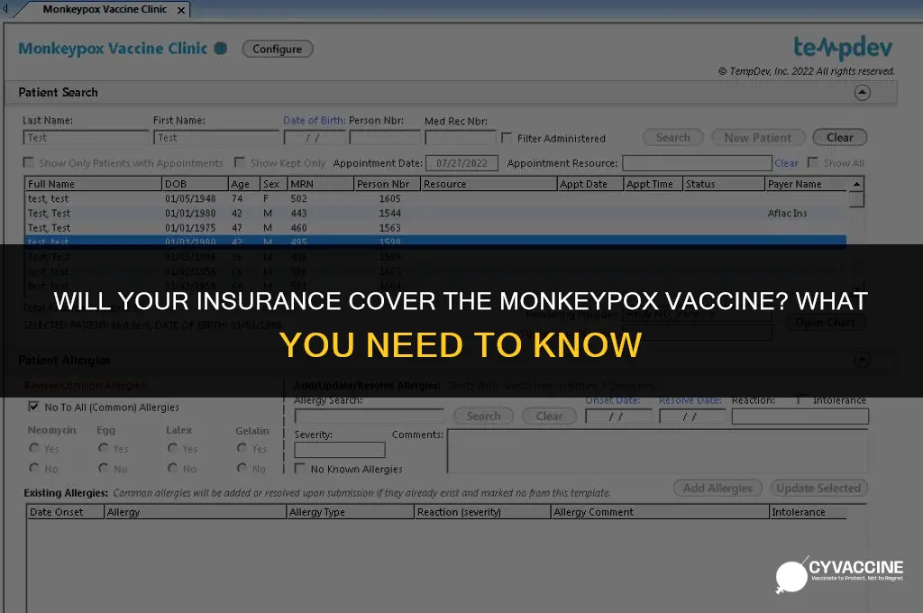 is monkeypox vaccine covered by insurance