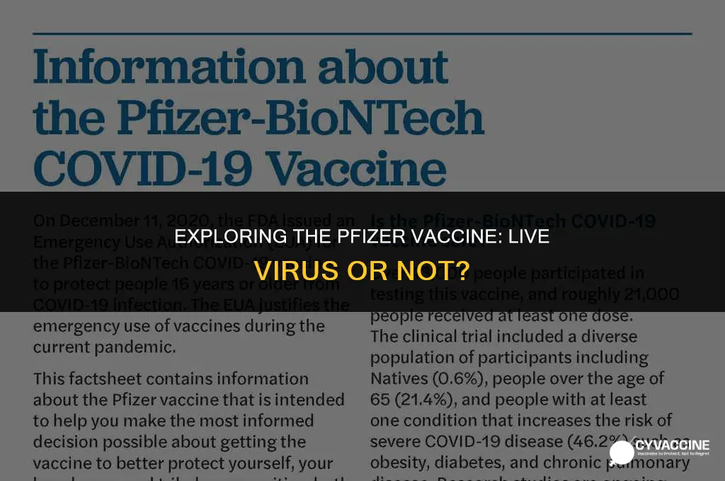 is phizer vaccine a live virus