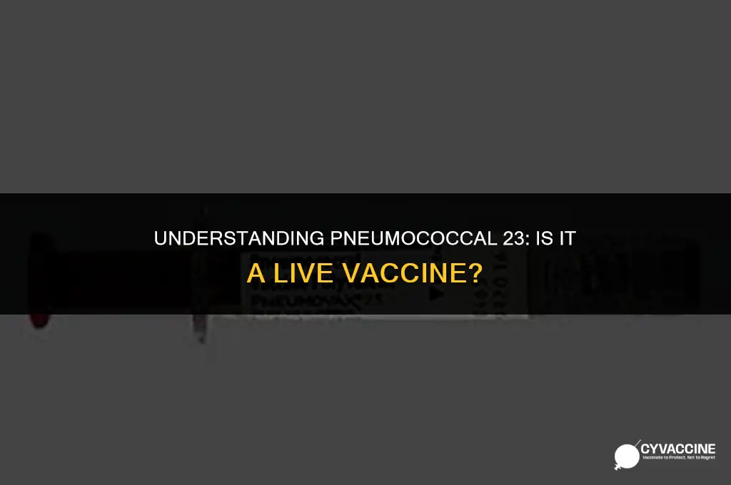 is pneumococcal 23 a live vaccine