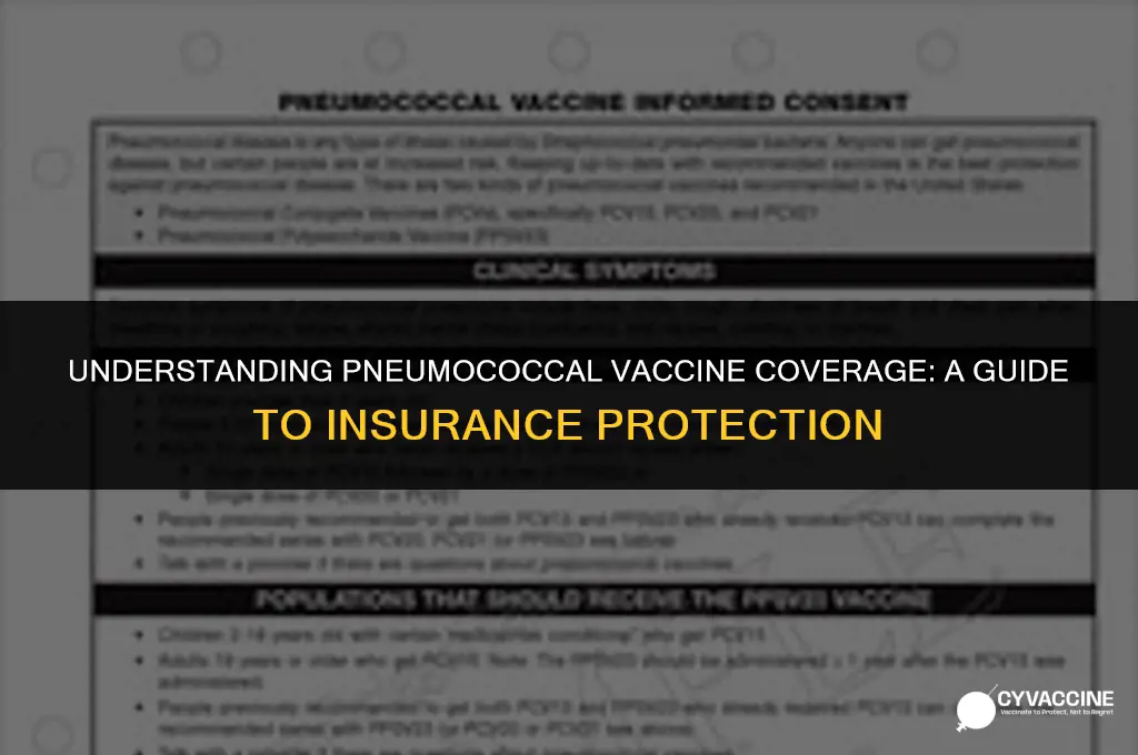 is pneumococcal vaccine covered by insurance