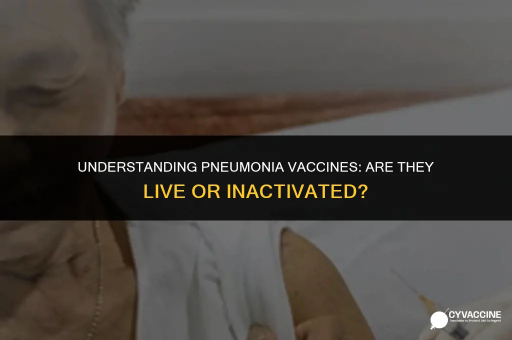 is pneumonia jab a live vaccine
