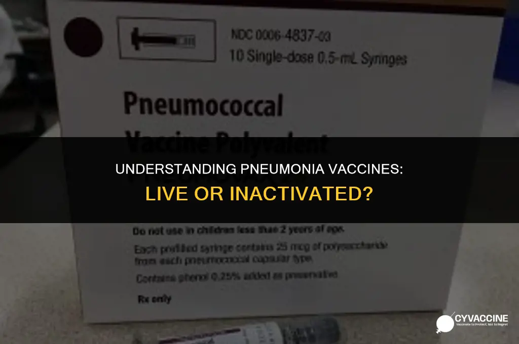 is pneumonia shot a live vaccine