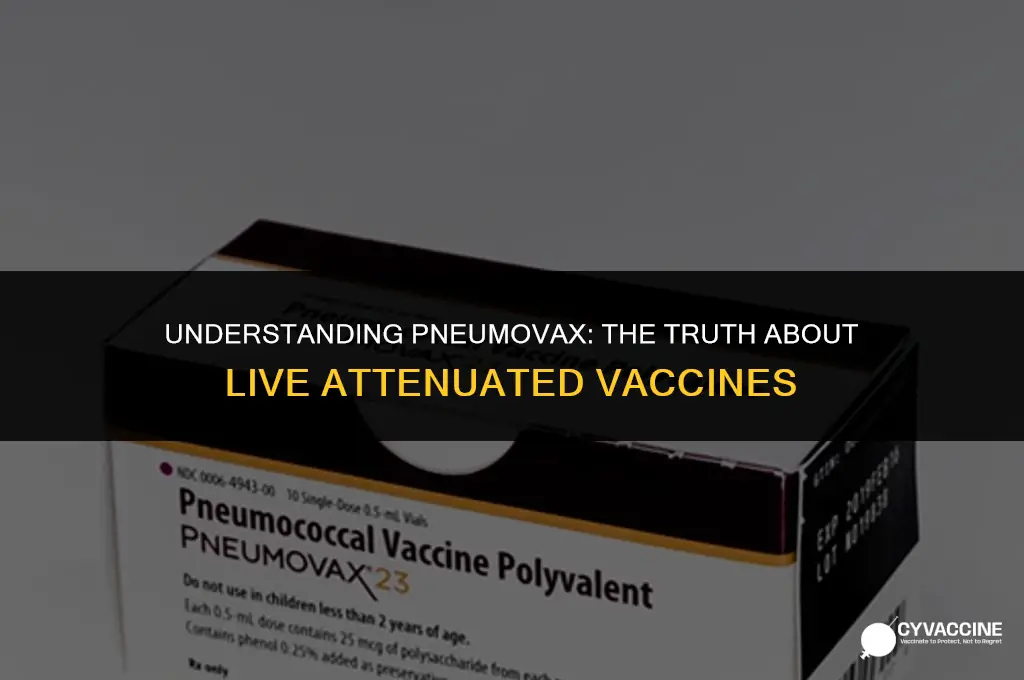 is pneumovax a live attenuated vaccine