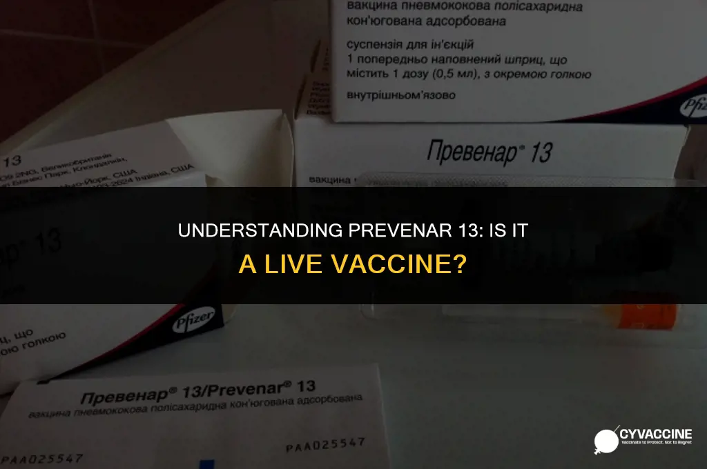 is prevenar 13 a live vaccine