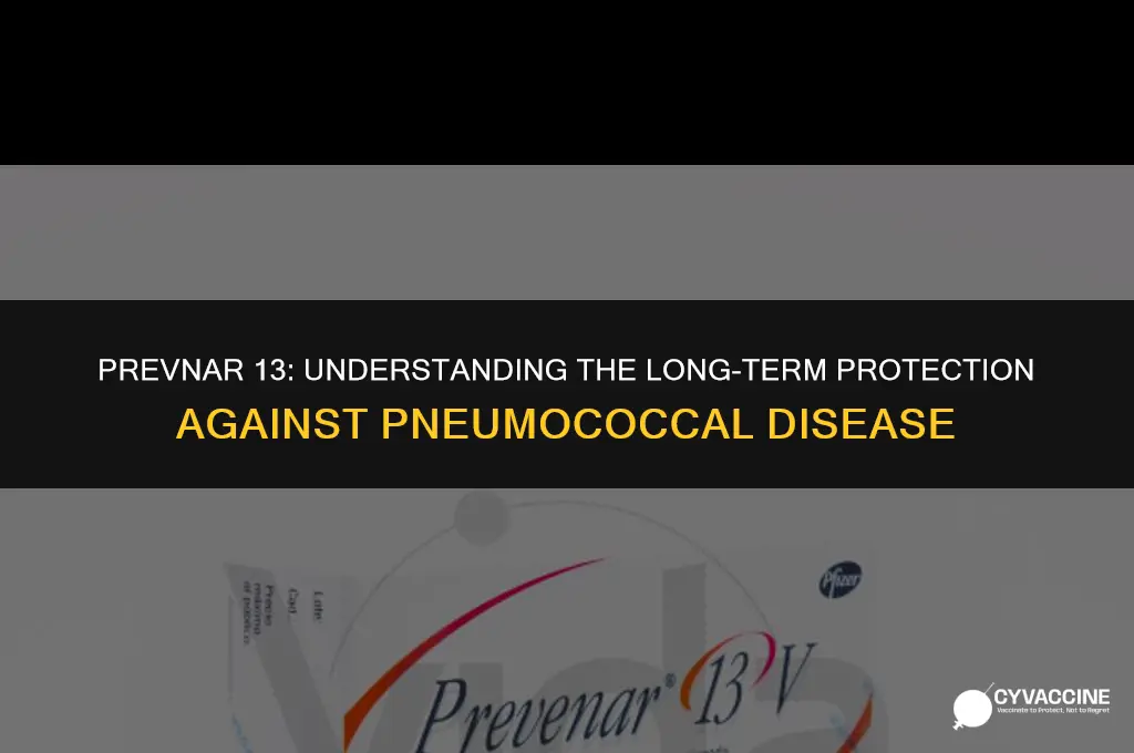 is prevnar 13 a lifetime vaccine