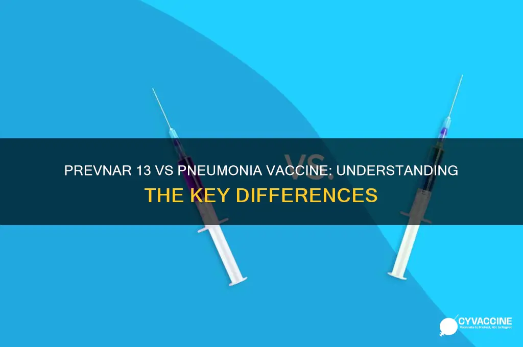 is prevnar 13 the same as pneumonia vaccine