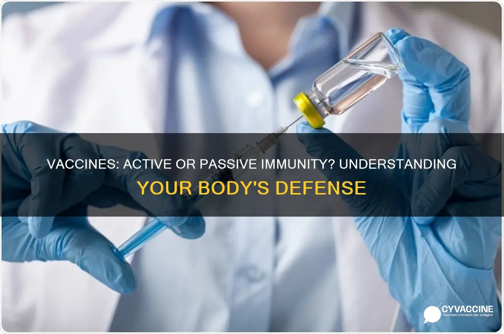 is receiving a vaccine active or passive immunity