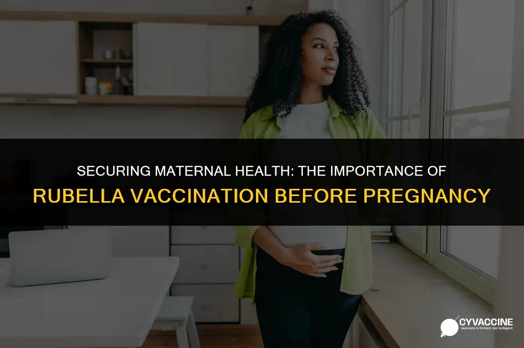 is rubella vaccine necessary before pregnancy