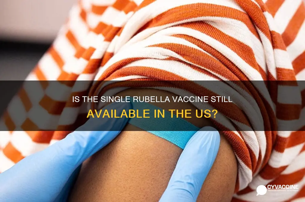 is single rubella vaccine still available in us