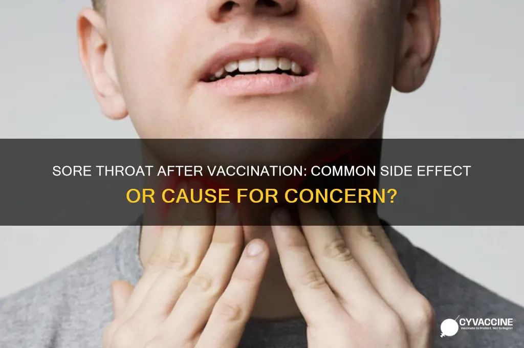 is sore throat a symptom of the vaccine