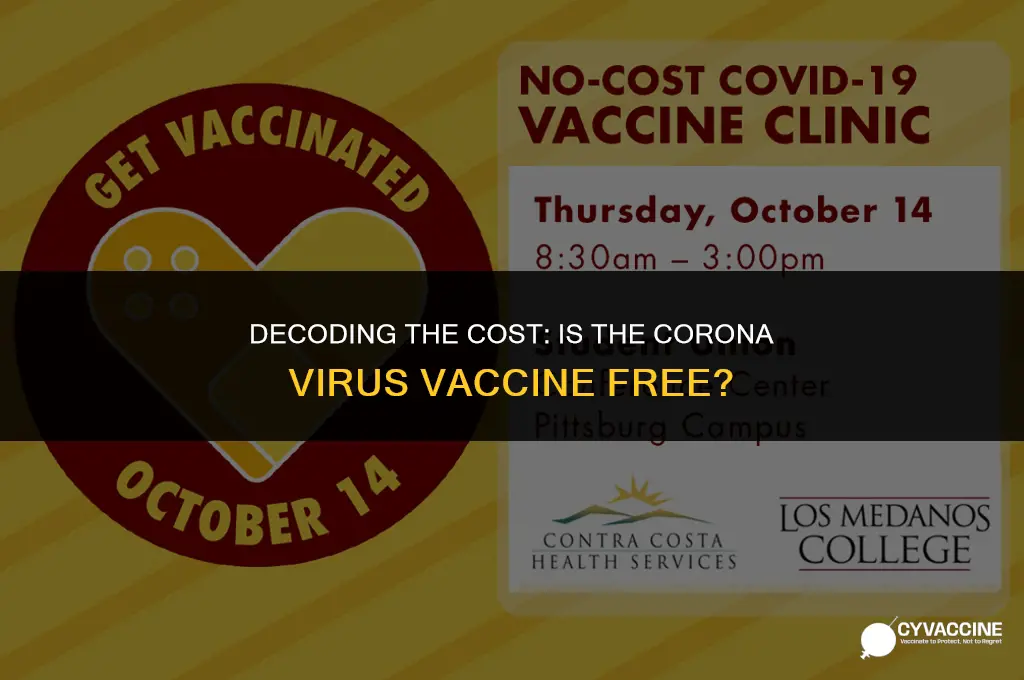 is the corona virus vaccine free