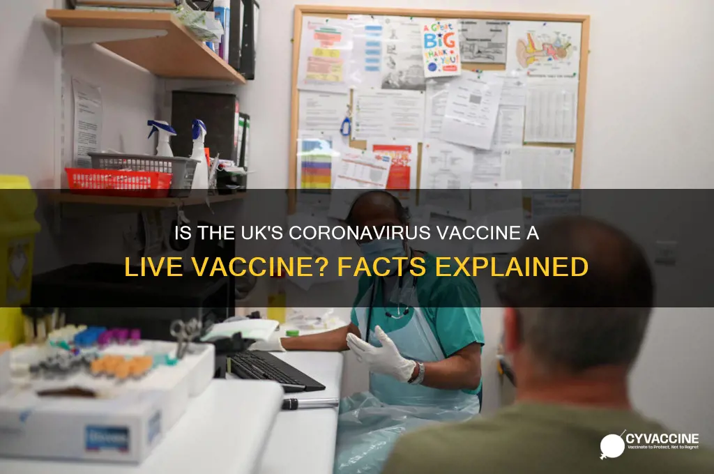 is the coronavirus vaccine a live vaccine uk