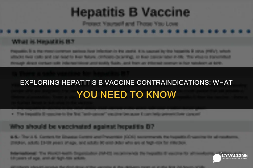 is the hepatitis b vaccine contraindications