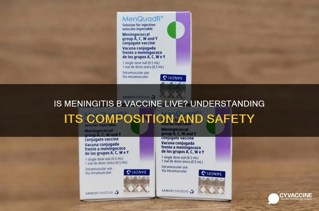 is the meningitis b vaccine a live vaccine