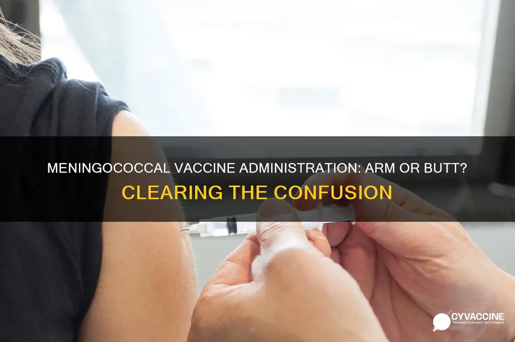 is the meningococal vaccine received in the arm or butt