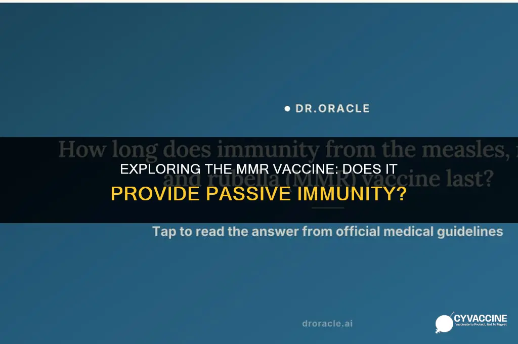 is the mmr vaccine passive immunity