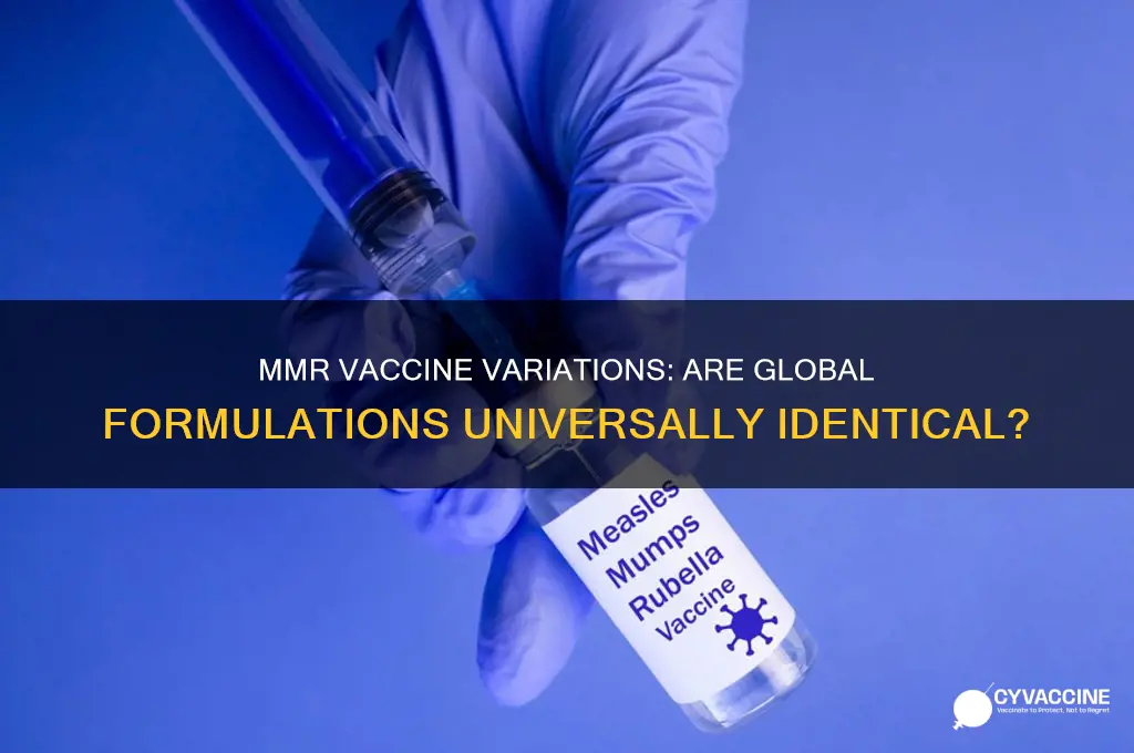 is the mmr vaccine the same in every country
