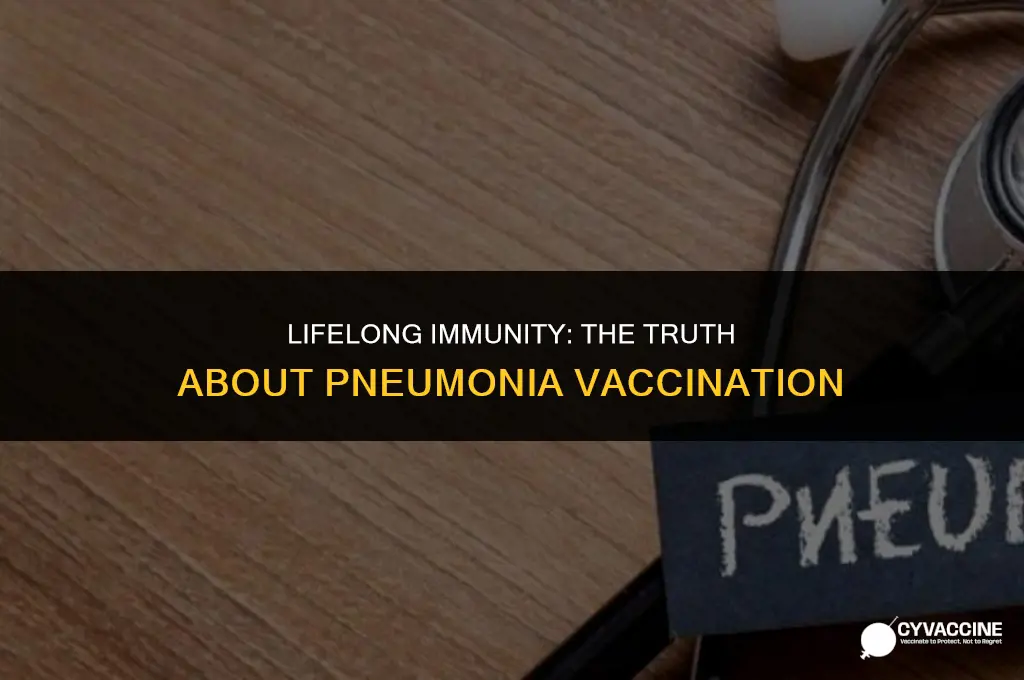 is the pneumonia vaccine for life