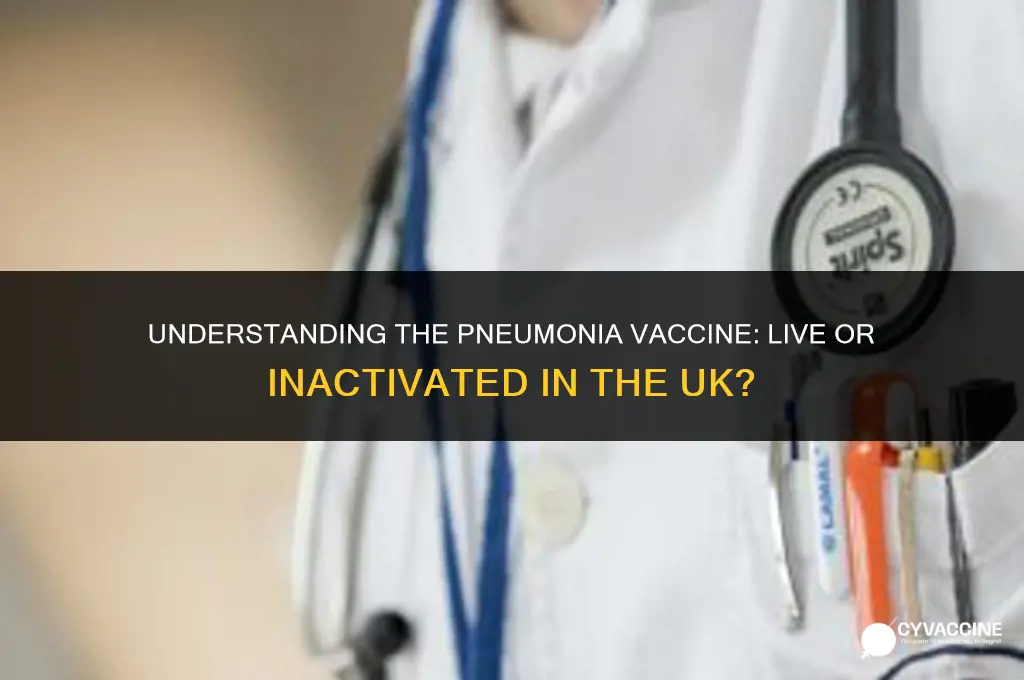 is the pneumonia vaccine live uk