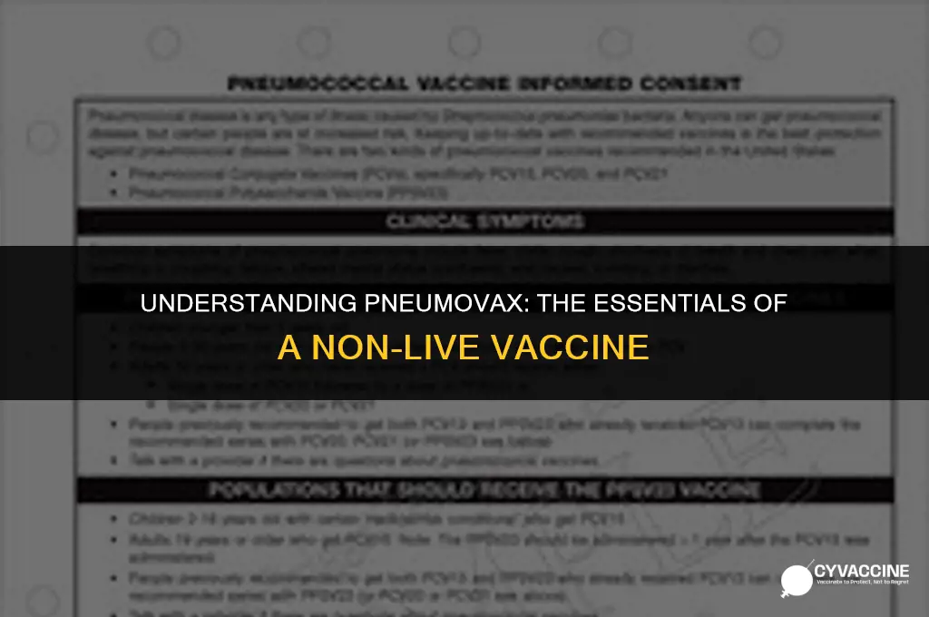 is the pnumovax a live vaccine