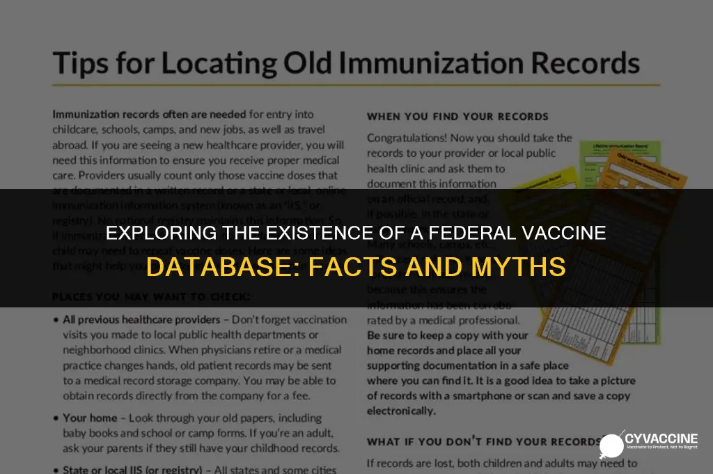 is there a federal vaccine database