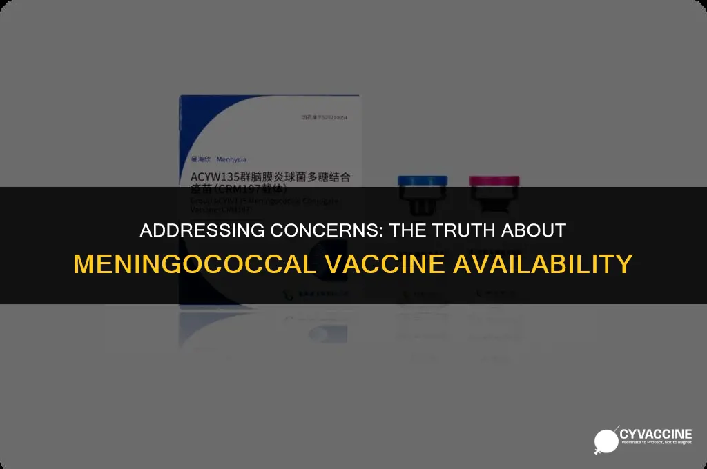 is there a meningococcal vaccine shortage