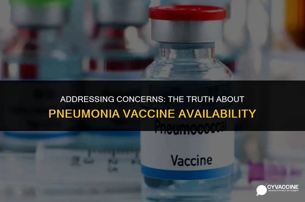 is there a pneumonia vaccine shortage