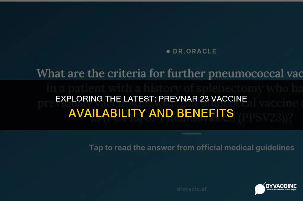 is there a prevnar 23 vaccine