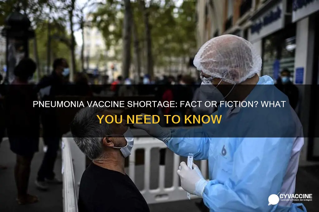 is there a shortage of the pneumonia vaccine