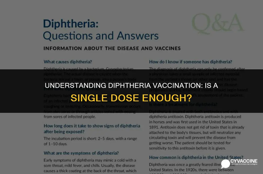 is there a single diptheria vaccination
