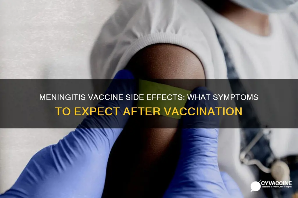 is there a symptom after taking mengitis vaccine