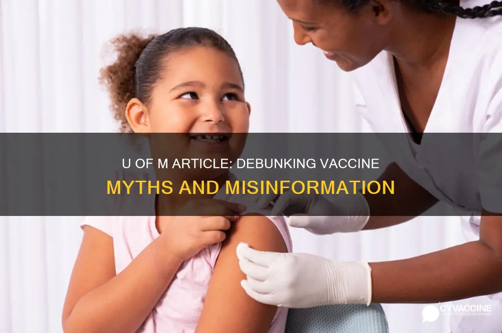 is there a u of m article against vaccines