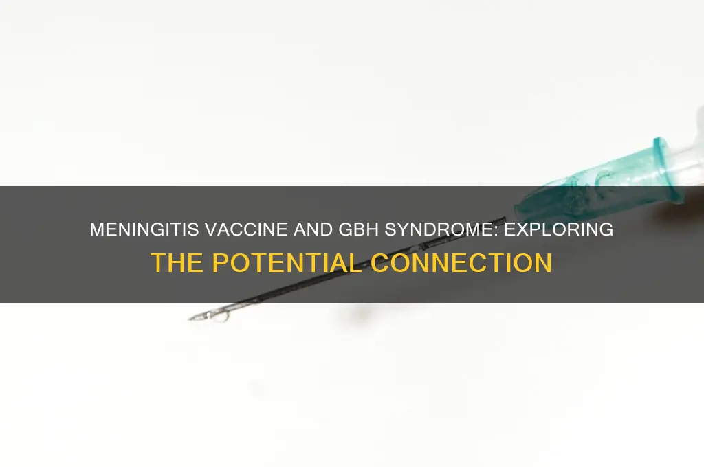 is there any link between meningitis vaccine and gbh syndrome