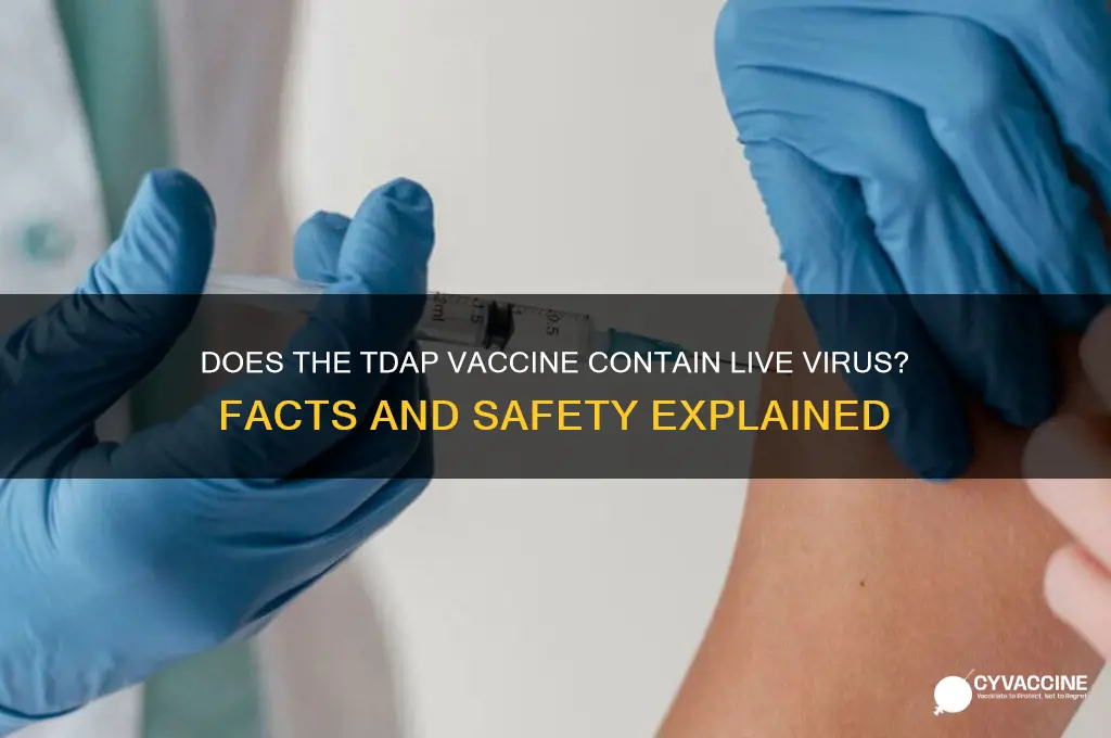 is there live virus in the tdap vaccine