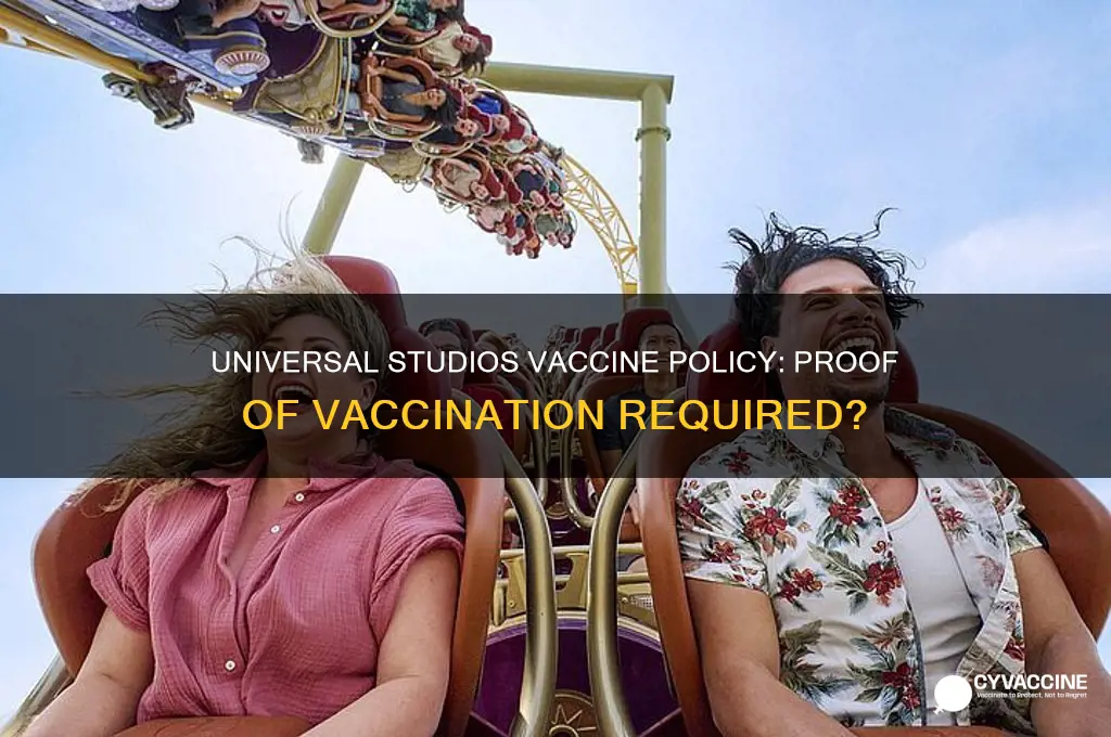 is universal studios asking for proof of vaccination