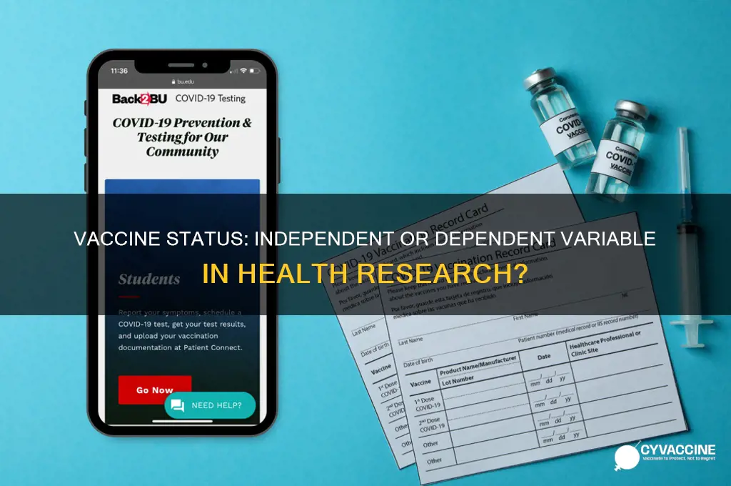is vaccine status an independent or dependent variable