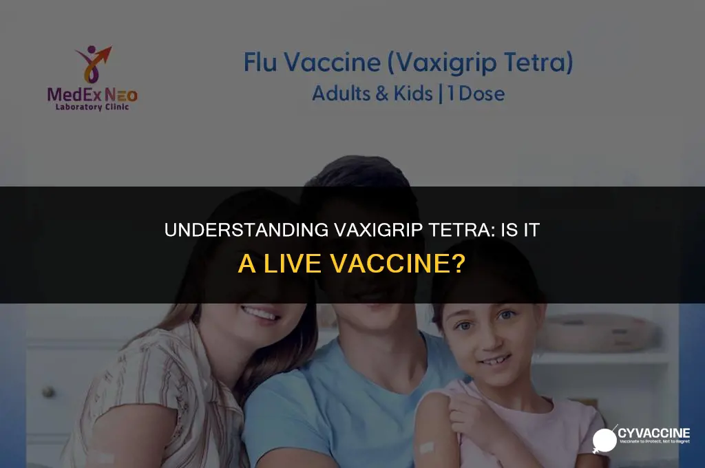 is vaxigrip tetra a live vaccine