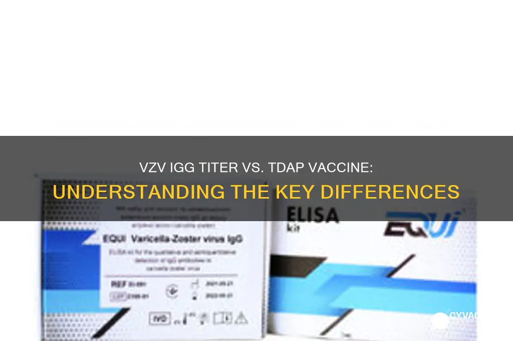 is vzv igg titer same as tdap vaccine