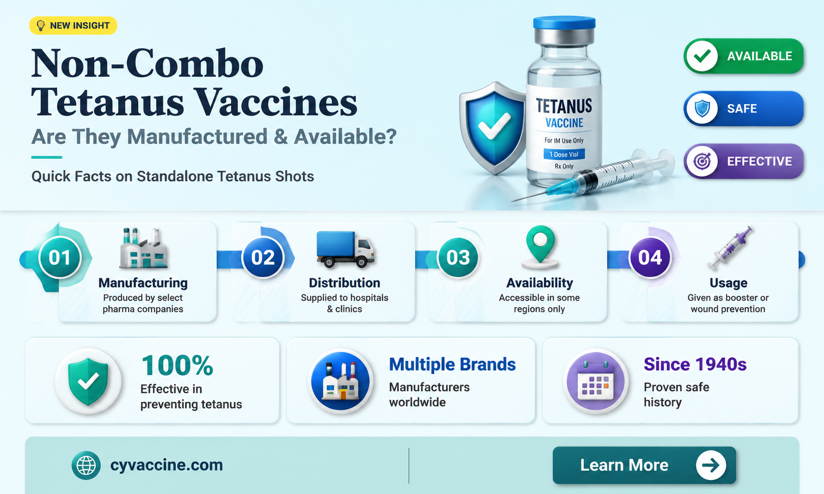 are non combo tetanus vaccines made
