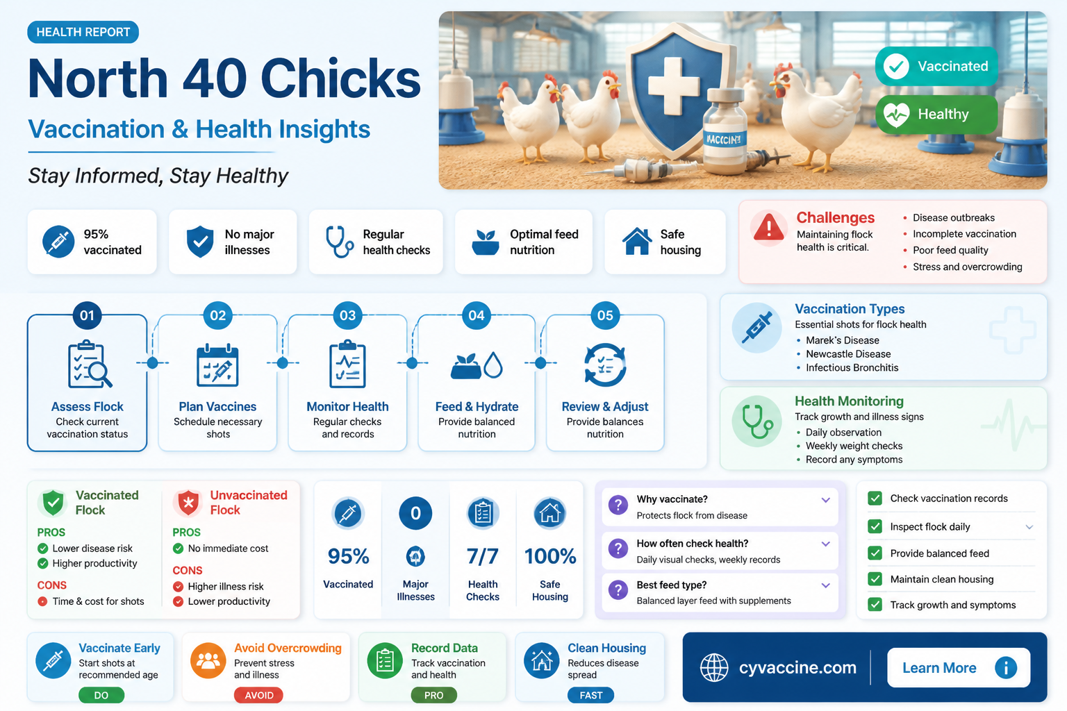 are chicks from north 40 vaccinated