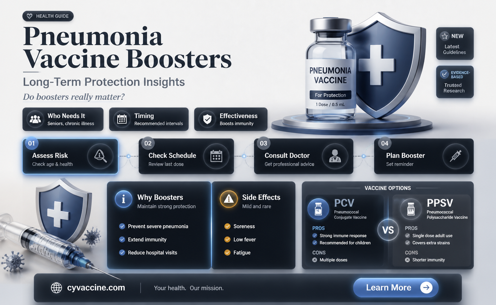 are boosters revommended for pneumonia vaccines